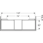Geberit One alsó szekrény mosdóhoz 1 fiókkal 118x47 cm, matt láva 505.075.00.3