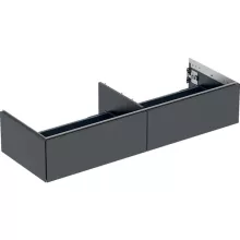   Geberit One alsó szekrény mosdóhoz két fiókkal 133x47cm, matt fekete 505.076.00.8