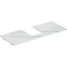   Geberit One márványhatású mosdópult középső kivágással, pultra ültethető tálformájú mosdóhoz 120x47cm, matt fehér 505.105.00.1