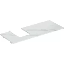  Geberit One márványhatású mosdópult bal oldali kivágással, pultra ültethető tálformájú mosdóhoz 120x47cm, matt fehér 505.125.00.1