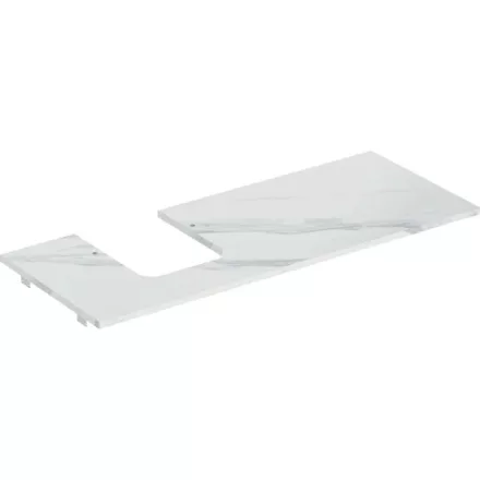 Geberit One márványhatású mosdópult bal oldali kivágással, pultra ültethető tálformájú mosdóhoz 120x47cm, matt fehér 505.125.00.1
