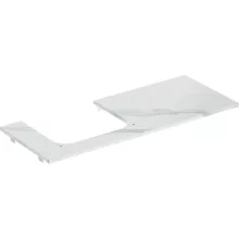   Geberit One márványhatású mosdópult bal oldali kivágással, pultra ültethető mosdóhoz 120x47cm, matt fehér 505.135.00.1