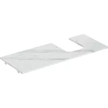   Geberit One márványhatású mosdópult jobb oldali kivágással, pultra ültethető tálformájú mosdóhoz 120x47cm, matt fehér 505.145.00.1