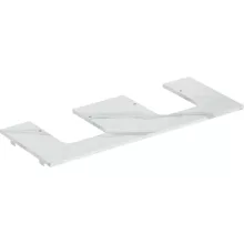   Geberit One márványhatású mosdópult két oldali kivágással, pultra ültethető tálformájú mosdóhoz 120x47 cm, matt fehér 505.175.00.1