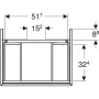 Geberit One alsó szekrény mosdóhoz 2 fiókkal 59,2x47 cm, magasfényű fehér 505.261.00.1