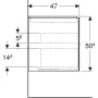 Geberit One alsó szekrény mosdóhoz 2 fiókkal 59,2x47 cm, hikoridió 505.261.00.6