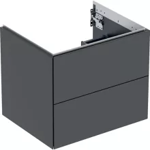   Geberit One alsó szekrény mosdóhoz 2 fiókkal 59,2x47 cm, matt fekete 505.261.00.8