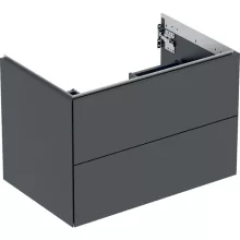   Geberit One alsó szekrény mosdóhoz 2 fiókkal 74x47 cm, matt fekete 505.262.00.8