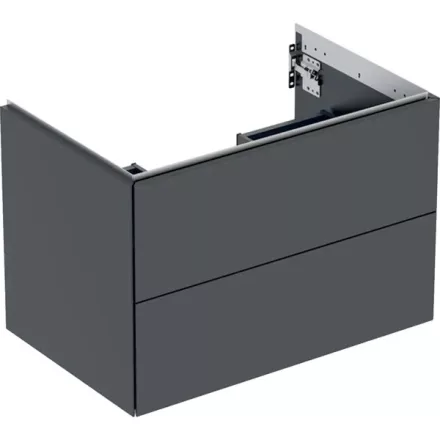 Geberit One alsó szekrény mosdóhoz 2 fiókkal 74x47 cm, matt fekete 505.262.00.8