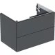 Geberit One alsó szekrény mosdóhoz 2 fiókkal 74x47 cm, matt fekete 505.262.00.8