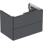Geberit One alsó szekrény mosdóhoz 2 fiókkal 74x47 cm, matt fekete 505.262.00.8