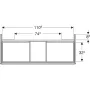 Geberit One alsó szekrény mosdóhoz 2 fiókkal 118x47 cm, matt greige 505.265.00.7