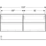 Geberit One alsó szekrény mosdóhoz, négy fiókkal 135x47cm, magasfényű fehér 505.266.00.1