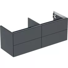   Geberit One alsó szekrény mosdóhoz négy fiókkal 135x47 cm, matt fekete 505.266.00.8