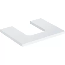   Geberit One mosdópult középső kivágással, pultra ültethető tálformájú mosdóhoz 60x47 cm, magasfényű fehér 505.271.00.1