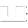 Geberit One mosdópult középső kivágással, pultra ültethető tálformájú mosdóhoz 75x47 cm, magasfényű homokszürke 505.272.00.4