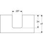 Geberit One mosdópult középső kivágással, pultra ültethető tálformájú mosdóhoz 90x47 cm, matt fehér 505.273.00.2