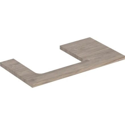 Geberit One mosdópult bal oldali kivágással 90x47 cm, pultra ültethető mosdóhoz, hikoridió 505.303.00.6