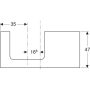 Geberit One mosdópult bal oldali kivágással 105x47 cm, pultra ültethető mosdóhoz, hikoridió 505.304.00.6
