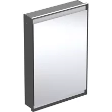   Geberit One balra nyíló tükrös szekrény 60x90 ComfortLight világítás, matt fekete 505.800.00.7
