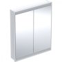 Geberit One 2 ajtós tükrös szekrény ComfortLight világítással 75x90 cm, fehér 505.802.00.2