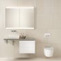 Geberit One 2 ajtós tükrös szekrény ComfortLight világítással 75x90 cm, fehér 505.802.00.2