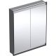 Geberit One 2 ajtós tükrös szekrény ComfortLight világítással 75x90 cm, matt fekete 505.802.00.7