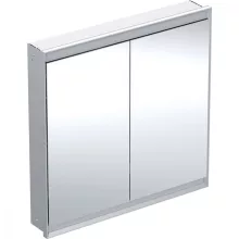   Geberit One 2 ajtós tükrös szekrény ComfortLight világítással 90x90 cm, eloxált alumínium 505.803.00.1