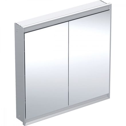 Geberit One 2 ajtós tükrös szekrény ComfortLight világítással 90x90 cm, eloxált alumínium 505.803.00.1