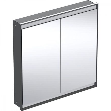 Geberit One 2 ajtós tükrös szekrény ComfortLight világítással 90x90 cm, matt fekete 505.803.00.7