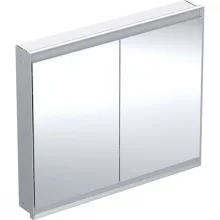   Geberit One 2 ajtós tükrös szekrény ComfortLight világítással 105x90 cm, eloxált alumínium 505.804.00.1