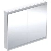   Geberit One 2 ajtós tükrös szekrény ComfortLight világítással 105x90 cm, fehér 505.804.00.2