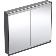   Geberit One 2 ajtós tükrös szekrény ComfortLight világítással 105x90 cm, matt fekete 505.804.00.7