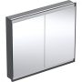 Geberit One 2 ajtós tükrös szekrény ComfortLight világítással 105x90 cm, matt fekete 505.804.00.7
