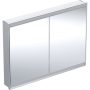 Geberit One 2 ajtós tükrös szekrény ComfortLight világítással 120x90 cm, eloxált alumínium 505.805.00.1