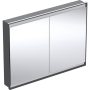 Geberit One 2 ajtós tükrös szekrény ComfortLight világítással 120x90 cm, matt fekete 505.805.00.7