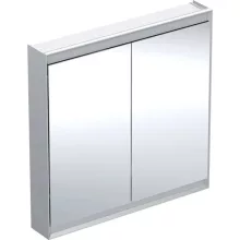   Geberit One tükrös szekrény két ajtóval 90x90 cm, világítással, aluminium 505.813.00.1