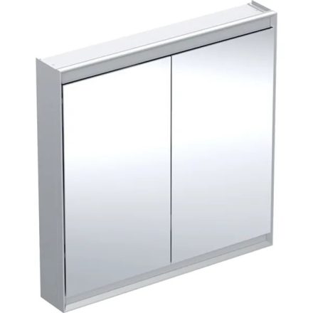 Geberit One tükrös szekrény két ajtóval 90x90 cm, világítással, aluminium 505.813.00.1
