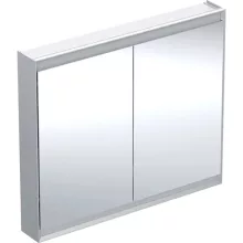   Geberit One tükrös szekrény két ajtóval 105x90 cm, világítással, alumínium 505.814.00.1