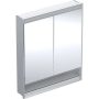 Geberit One tükrös szekrény polccal és ComfortLight világítással 75 cm, eloxált alumínium 505.822.00.1
