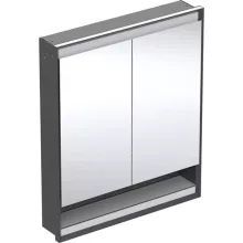   Geberit One tükrös szekrény polccal és ComfortLight világítással 75 cm, matt fekete 505.822.00.7