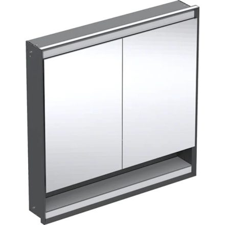 Geberit One tükrös szekrény polccal és ComfortLight világítással 90 cm, matt fekete 505.823.00.7