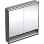 Geberit One tükrös szekrény polccal és ComfortLight világítással 90 cm, matt fekete 505.823.00.7