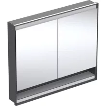   Geberit One tükrös szekrény polccal és ComfortLight világítással 105 cm, matt fekete 505.824.00.7