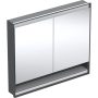 Geberit One tükrös szekrény polccal és ComfortLight világítással 105 cm, matt fekete 505.824.00.7