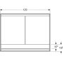 Geberit One tükrös szekrény polccal és ComfortLight világítással 120 cm, eloxált alumínium 505.825.00.1