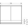 Geberit One tükrös szekrény polccal és ComfortLight világítással 120 cm, matt fekete 505.825.00.7