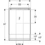 Geberit One tükrös szekrény nyitott polccal és világítással 60x90 cm, balos ajtóval, alumínium 505.830.00.1