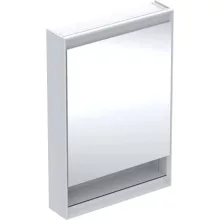   Geberit One tükrös szekrény nyitott polccal és világítással 60x90 cm, balos ajtóval, fehér 505.830.00.2