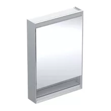   Geberit One tükrös szekrény nyitott polccal és világítással 60x90 cm, jobbos ajtóval, alumínium 505.831.00.1